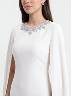 Avenyl TILLY Embellished White Mini Dress with Sparkling Details