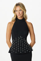 VALENTINA Embellished Maxi Dress in Black Position 4