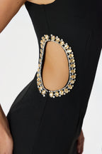 VIVIANA Asymmetric Maxi Dress in Black Position 3
