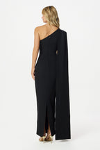VIVIANA Asymmetric Maxi Dress in Black Position 4