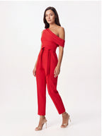 Avenyl Red SOFIE Asymmetric Jumpsuit with Elegant Design & Comfo