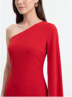 Avenyl KATIE Asymmetric Mini Dress - Elegant Red, Flattering Fit