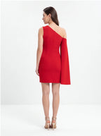 Avenyl KATIE Asymmetric Mini Dress - Elegant Red, Flattering Fit